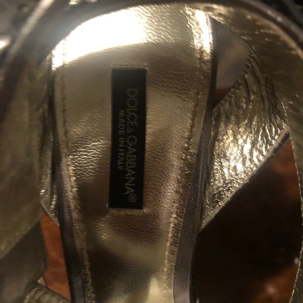 Dolce & Gabbana Blue/Silver Sequin Wedges 39.5